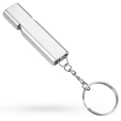 Sifflet De Survie, Sifflet De Secours En Aluminium Double Tubes, Sifflets De Signalisation D'urgence Pour Camping Sauveteur Exploration-Argent