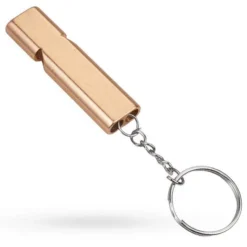 Sifflet De Survie, Sifflet De Secours En Aluminium Double Tubes, Sifflets De Signalisation D'urgence Pour Camping Sauveteur Exploration-L'or