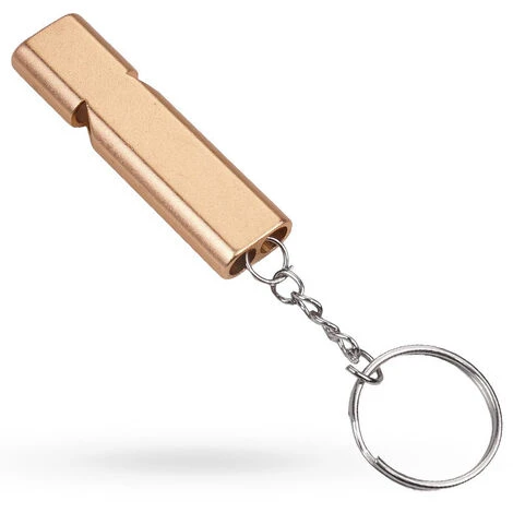 Sifflet De Survie, Sifflet De Secours En Aluminium Double Tubes, Sifflets De Signalisation D'urgence Pour Camping Sauveteur Exploration-L'or