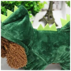 Vêtements Pour Chien, Chiot Chien Vetements De Compagnie Sweat Chemise Chaude, Dinosaure Vetements Hiver Chaud Pour Animal Domestique Polaire De Corail Manteau Pour Chien(M)83g,vert