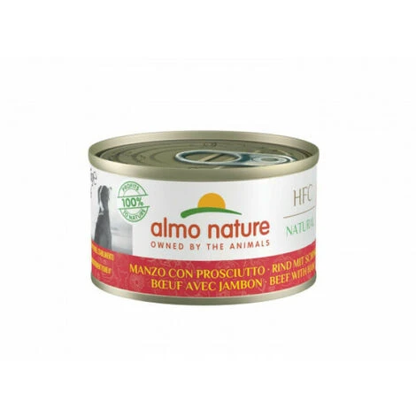 Pâtée Pour Chien Almo Nature HFC Natural - Lot De 6 Boîtes X 95 G Boeuf Et Jambon