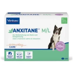 Virbac Calmant Pour Chien : Anxitane Pour Chien De + De 10 Kg - Boite 30 Cps