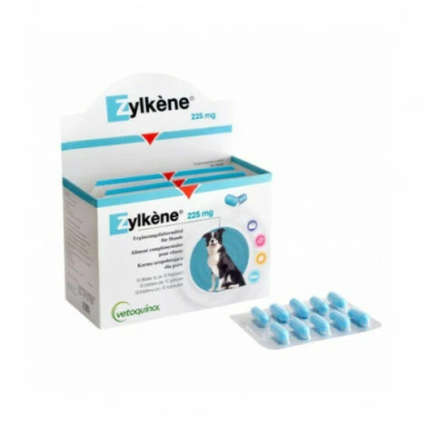 Zylkène Chien Et Chat : Contre L'anxiété Et Le Stress 10 à 30 Kg. Boite 100 Gélules 225 Mg