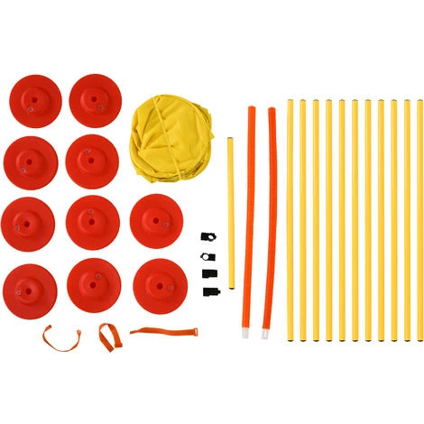 PawHut Agility Sport Pour Chiens équipement Complet Haies, Slalom, Tunnel + Sac De Transport Jaune – Image 5