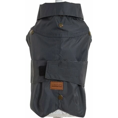 Croci Manteau 15 Cm: Manteau Pour Chien Gris MONTRÉAL Imperméable Avec Doublure Polaire Amovible