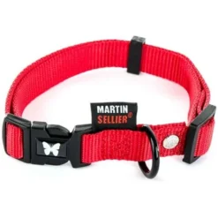MARTIN SELLIER Collier Nylon Reglable 20-40/55cm Rouge