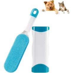 LITZEE Brosse Anti Poils Animaux Chat & Chien - Brosse De Nettoyage Magique Réutilisable Enlève Poils - Brosse Poil Animaux Magique Chien & Chat De Nettoyage(vêtements/canapé/Voiture/lit), Bleu