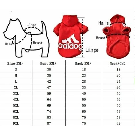 LITZEE Sport Sweat à Capuche Pour Chien/chat Taille S à 9XL 7 Couleurs - Rouge - 4XL – Image 2