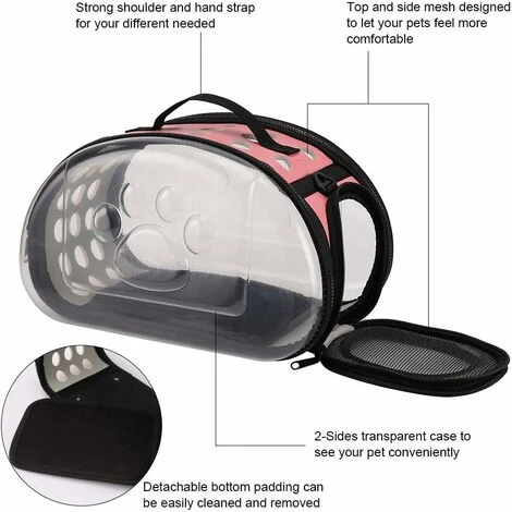 LITZEE Sac De Transport Pour Chat Chien Et Autres Animaux De Compagnie Léger Respirant Sac à Main Avec Bandoulière Pour Voyage Sac Portable Pour Animaux Paniers De Transport En Avion Train Voiture L R – Image 3