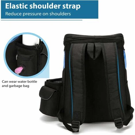 LITZEE Sac à Dos De Transport Pour Chien Chats Transporteur Pour Chats Porte Chiens Pour Petits Chiens Avec Coussin Amovible Pour Voyage Randonnée S Bleu – Image 3