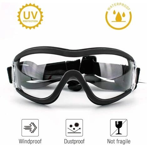 AIDUCHO Lunettes De Chien Lunettes De Soleil Pour Animaux De Compagnie Protection Oculaire Imperméable Coupe-Vent Pour Chien De Grande Et Moyenne Taille - Clair – Image 3