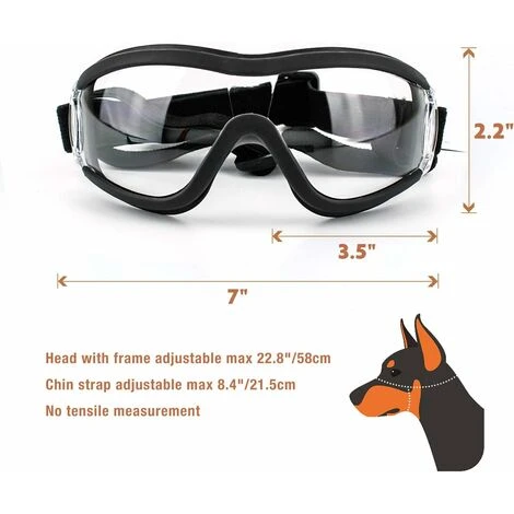 AIDUCHO Lunettes De Chien Lunettes De Soleil Pour Animaux De Compagnie Protection Oculaire Imperméable Coupe-Vent Pour Chien De Grande Et Moyenne Taille - Clair – Image 4