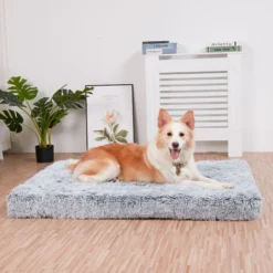 Coussin Chien XXL Dehoussable Grande Taille Lit Pour Chien En Peluche Moelleux Rembouré - 120x90x10cm