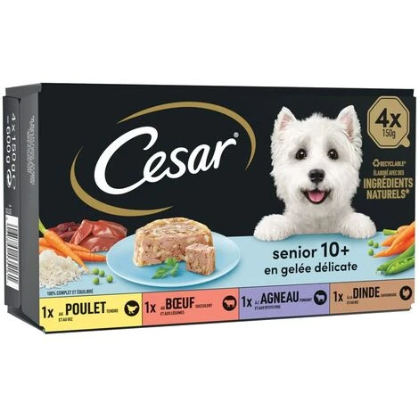 CESAR 24 Barquettes En Gelée 4 Variétés Pour Chien Senior 150g (6x4) – Image 3