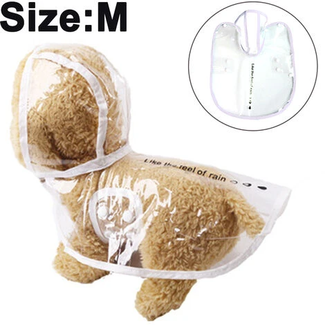 Imperméable Pour Chien Avec Capuche Poncho Manteau De Pluie Transparent Pour Petits Chiens Imperméable Chiot Chats Animaux De Compagnie, M, Côté Noir