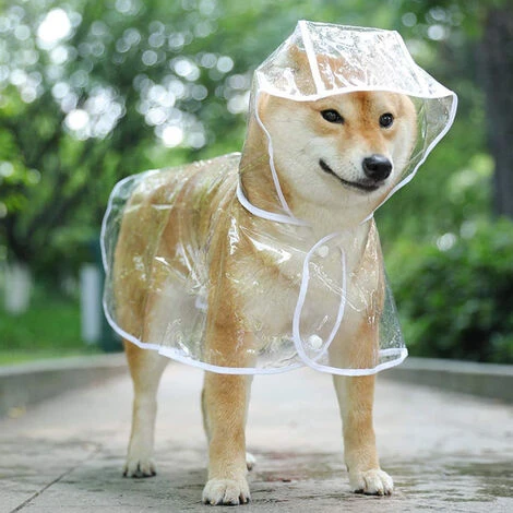 Imperméable Pour Chien Avec Capuche Poncho Manteau De Pluie Transparent Pour Petits Chiens Imperméable Chiot Chats Animaux De Compagnie, M, Côté Noir – Image 3