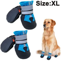 Bottines Pour Chiens Pour Chiens Antidérapantes, Chaussons Pour Chiens Imperméables Pour L'extérieur, Chaussures Pour Chiens Pour Chiens De Taille Moyenne à Grande Avec Semelle Robuste, XL, Bleu
