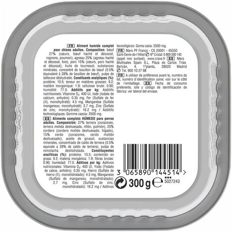 CRAVE Barquettes En Terrine à L'agneau & Au Boeuf Pour Chien 10x300g – Image 2