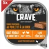 CRAVE Terrine En Barquette Au Poulet Et à La Dinde Pour Chiens Adultes (5x300g)