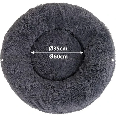 Couchage Panier Pour Chats Chien --Taille 60 CM-- Gris Foncé – Image 3