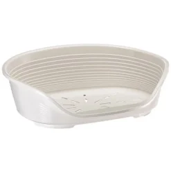 Ferplast SIESTA DELUXE Panier D'intérieur En Plastique, Corbeille Pour Chiens Et Chats. En Différentes Tailles Et Couleurs.. Variante 2 - Mesures: 49 X 36 X H 17.5 Cm - Blanc