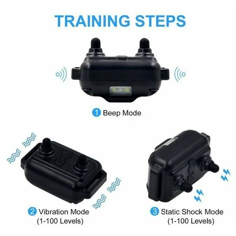Collier De Dressage De Chien Électrique Télécommande Pour Animaux De Compagnie Étanche, 1 Contrôleur, 1 Collier Guazhuni – Image 3