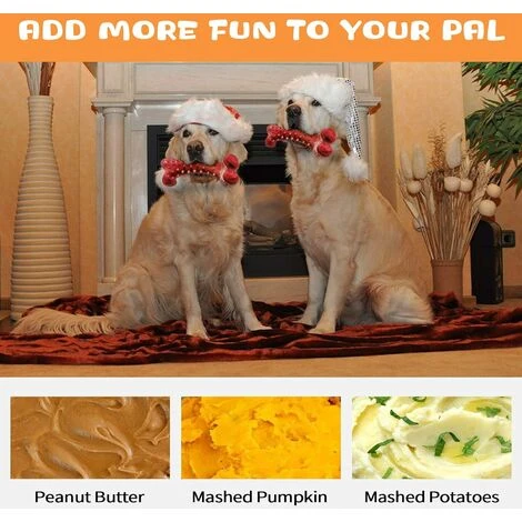 Jouet Pour Chien, Os Chien à Macher Brosse A Dent, Résistant à La Morsure Bâton De Nettoyage Des Dents En Caoutchouc Pour Moyens Et Grands Chiens, Saveur De Boeuf, Fontainebleau – Image 5