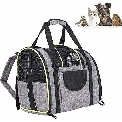 LITZEE Sac à Dos Chat Chien Extensible 90%, Sac Transport Pour Chat Petit Chien Respirant, Sac A Dos De Transport Chat Avec Matelas En Peluche Amovible, Pour Voyage En Train/Voiture/Restaurant/Avion