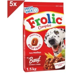 FROLIC Croquettes Au Boeuf Pour Chien 5x1,5kg