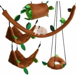 Hängematten-Schaukel-Set Betterlife 5-teiliges Hamster-Tunnelspielzeug, Waldhamster, Haustier, Segelflugzeug, Schwein, Hamster, Vögel, Kleintier Zum Spielen Und Schlafen