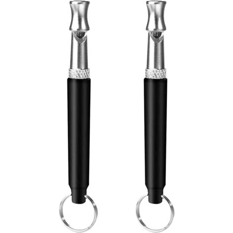 Sifflet Chien, 2 Sifflets à Ultrasons Professionnels, Silencieux à Haute Fréquence, Sifflet Chien Anti Aboiement à Longue Portée Fontainebleau Noir