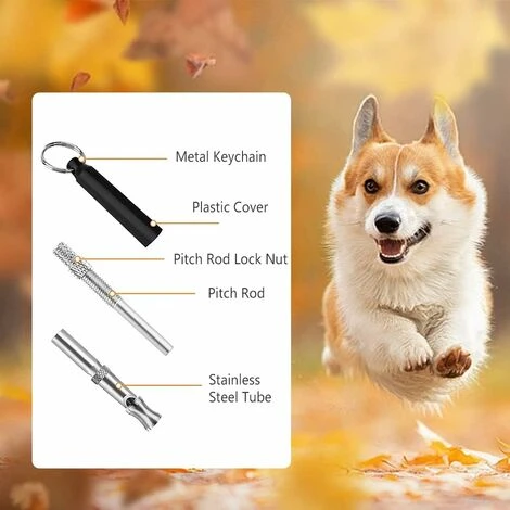 Sifflet Chien, 2 Sifflets à Ultrasons Professionnels, Silencieux à Haute Fréquence, Sifflet Chien Anti Aboiement à Longue Portée Fontainebleau Noir – Image 2