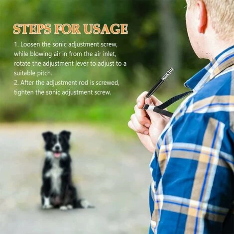 Sifflet Chien, 2 Sifflets à Ultrasons Professionnels, Silencieux à Haute Fréquence, Sifflet Chien Anti Aboiement à Longue Portée Fontainebleau Noir – Image 4