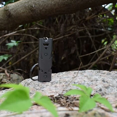 Sifflet De Secours Sifflet Metal Haute Decibel Sifflet Sifflets De Signalisation D'urgence Arbitres Entraîneurs Sifflet De Survie Sifflet Acier Inoxydable À Double Tube Noir(2 Pièces),Starlight – Image 5