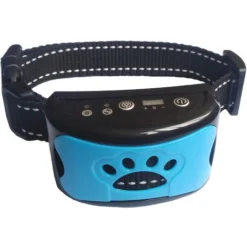 GDRHVFD Collier Anti-Aboiement Chien, Vibration Et Bip Collier Anti-Aboiement Dispositif Pour Grand Moyen Petit Chiens, Réglable Collier Dressage Automatique 7 Niveaux De Sensibilité - Bleu Outil D'E