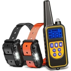 Collier De Dressage Pour Deux Chiens Rechargeable Et IP67 Étanche Avec Distance De 800m Avec 99 Niveaux De Mode Vibration, Choc Electrique, Sonore.