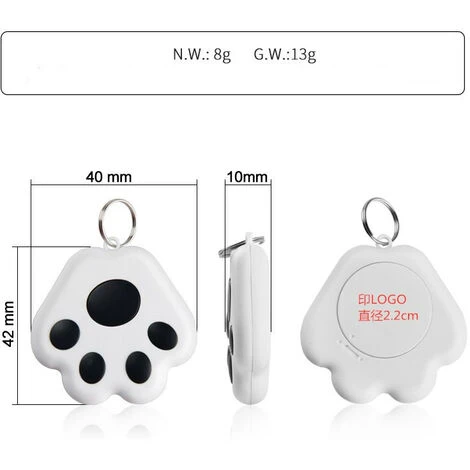 Nouveau Dispositif Anti-perte Bluetooth Griffe De Chien Détecteur D'objet Sans Fil Mini Animal De Compagnie Anti-perte Suivi Et Positionnement Porte-clés BF – Image 3