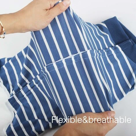 Combinaison De Récupération Pour Chien, Combinaison Chirurgicale De Gilet Postopératoire Anti-léchage Pour Chaton Pour Chiot, Adaptée Au Sevrage Des Plaies Ou Des Maladies De La Peau (M, Rayures Bleue – Image 4