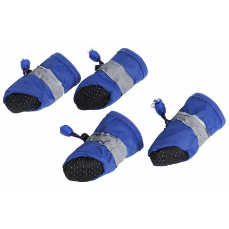 Bottes Pour Chien Imperméables Pour Chiot : 4 Pièces Antidérapantes Pour Chien, Protection Des Pattes, Chaussons Pour Animaux De Compagnie Pour Petits Chiens De Taille Moyenne, Bleu (S) – Image 5