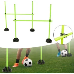 Froadp Jeu De 5 Haies De Coordination, Haies De Vitesse Set, Clôture De Saut Entraînement De Coordination Réglables En Hauteur, Agility Parcours De Motricité (Vert)