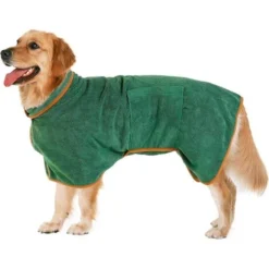 Peignoir Pour Chien, Serviette Pour Chien Avec Sangle Réglable Peignoir Pour Chien Manteau De Séchage Pour Animaux De Compagnie Peignoir Absorbant L'humidité Avec Ruban Magique-L