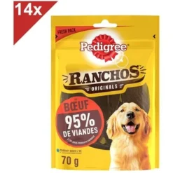 PEDIGREE Ranchos Récompenses Riche En Boeuf Pour Chien (14x70g)