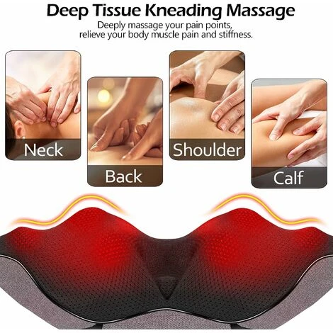 Masseurs Pour Soulager Les Douleurs Du Cou Et Du Dos, Excellents Cadeaux Pour Les Femmes/hommes/papa/maman Anniversaire, Masseur Shiatsu Pour Les Ă©paules Et Les Pieds Avec Chaleur, Oreiller De Massage â Image 3