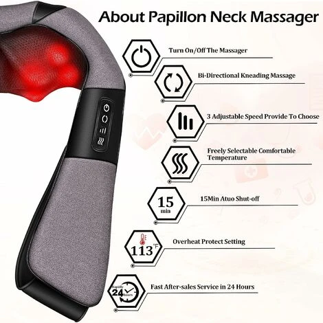 Masseurs Pour Soulager Les Douleurs Du Cou Et Du Dos, Excellents Cadeaux Pour Les Femmes/hommes/papa/maman Anniversaire, Masseur Shiatsu Pour Les Ă©paules Et Les Pieds Avec Chaleur, Oreiller De Massage â Image 4