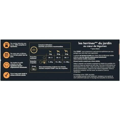 CESAR 24 Barquettes En Terrine Coeur De Légumes Pour Chien 150g (6x4) – Image 4