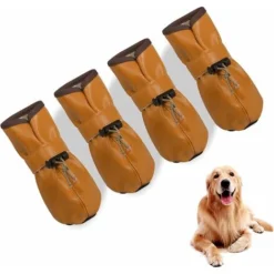 GP Chaussures Pour Grands Chiens Bottes En Cuir Pour Chien De Berger Antidérapantes Faciles à Enfiler
