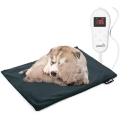 Pecute Tapis Chauffant Chien Chat, Coussin Chauffant Chien Chat, Couverture Chauffante Chat Chien, Température Constante, Anti-Mordant, 100% Imperméable, Avec Régulateur Et 2 Housse (S 40 32cm)