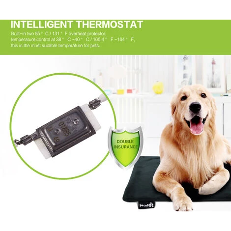 Pecute Tapis Chauffant Chien Chat, Coussin Chauffant Chien Chat, Couverture Chauffante Chat Chien, Température Constante, Anti-Mordant, 100% Imperméable, Avec Régulateur Et 2 Housse (S 40 32cm) – Image 4
