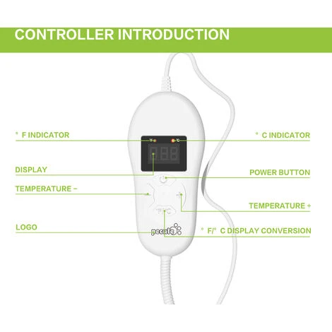 Pecute Tapis Chauffant Chien Chat, Coussin Chauffant Chien Chat, Couverture Chauffante Chat Chien, Température Constante, Anti-Mordant, 100% Imperméable, Avec Régulateur Et 2 Housse (S 40 32cm) – Image 5