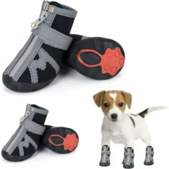 4Pcs Chaussures Wahaison Imperm��ables Et Antid��rapantes Pour Petits Et Moyens Chiens Bottes Antid��rapantes Pour Chiens ��3.3cm4.0cm,7.5kg)